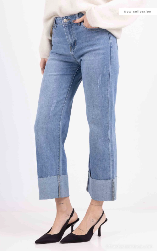 Novo Creation - Crop Wide Leg - Stone Used