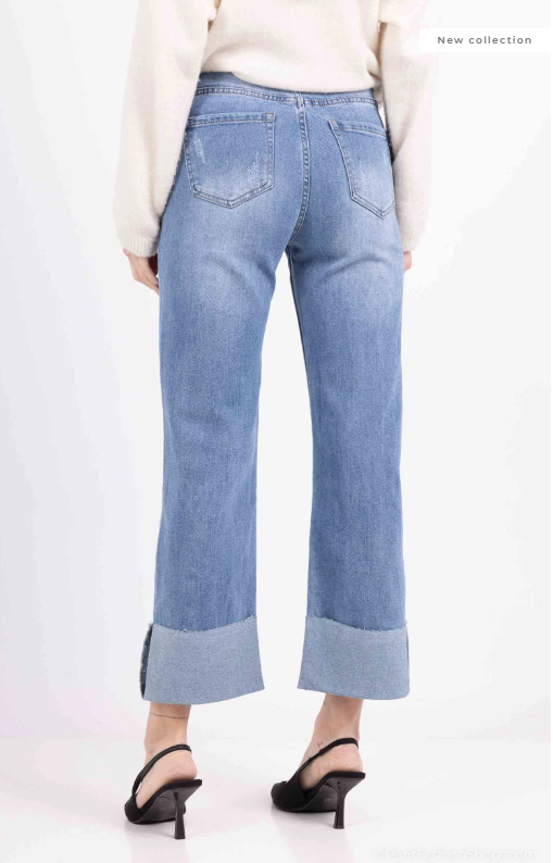 Novo Creation - Crop Wide Leg - Stone Used