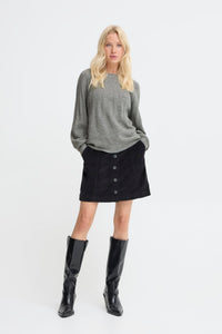 B.young - Cable Jumper Magge - Mid Grey Melange