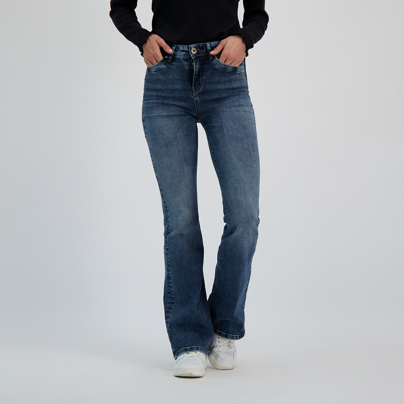 Nina Carter P139 Damesjeans, flared bootcut, hoge taille Nina Carter P139 Damesjeans, flared bootcut, hoge taille