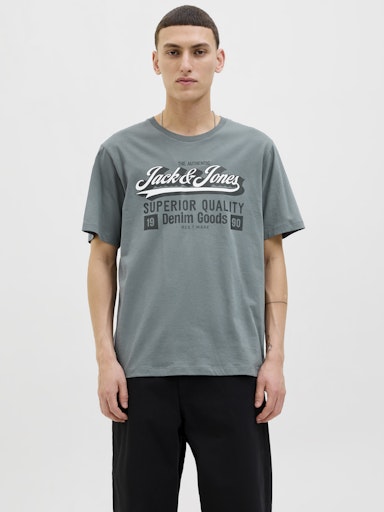 Jack & Jones - Tshirt Logo - Stormy Weather (Grijs)