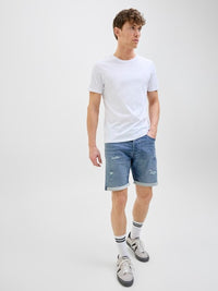 Jack & Jones - Denim Short Rick - Stone Used Damaged