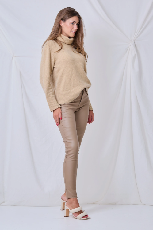 Ana & Lucy - Coated Pants - Beige