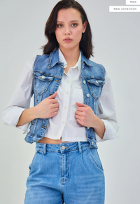 Ana & Lucy - Denim Gilet - Stone Wash
