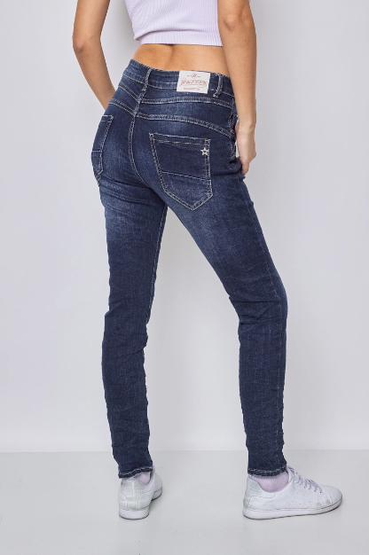 Jewelly Jeans - Dark Stone met gekleurde knopen