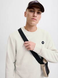 Jack & Jones - Sweat Geo - Marshmallow (Wit)