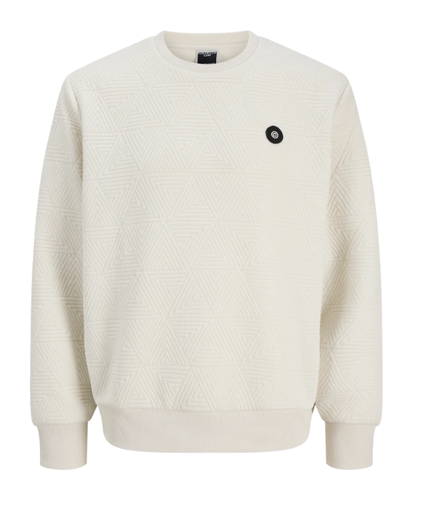 Jack & Jones - Sweat Geo - Marshmallow (Wit)