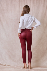 Ana & Lucy - Coated Pants - Dark Red