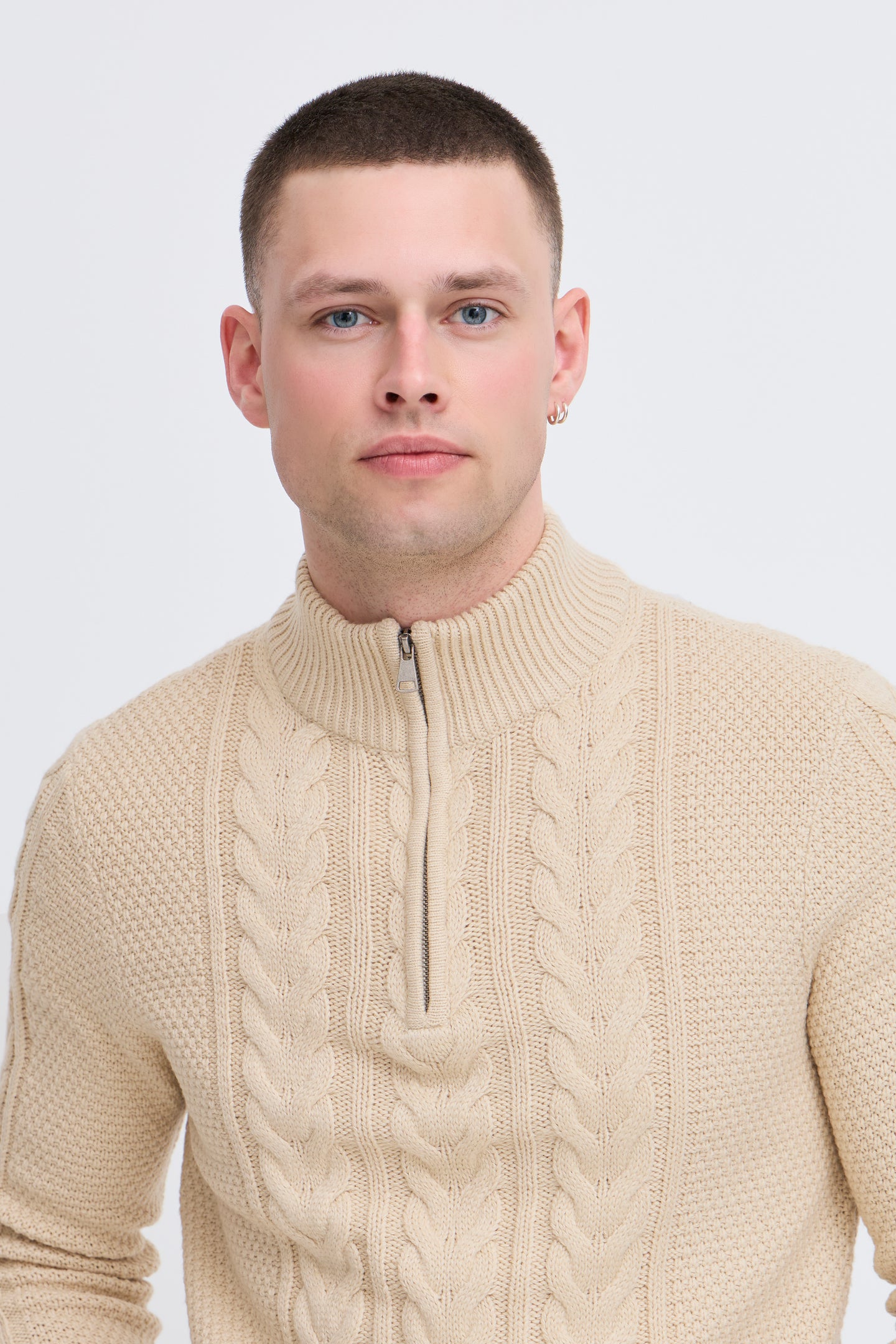 Blend - Trui Basim - Oyster Gray (Creme)
