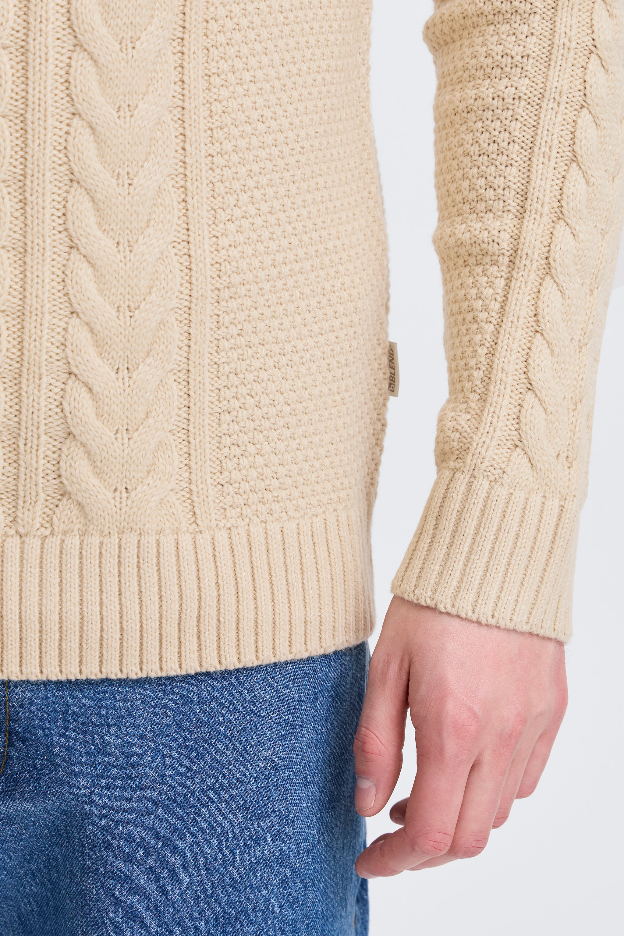 Blend - Trui Basim - Oyster Gray (Creme)