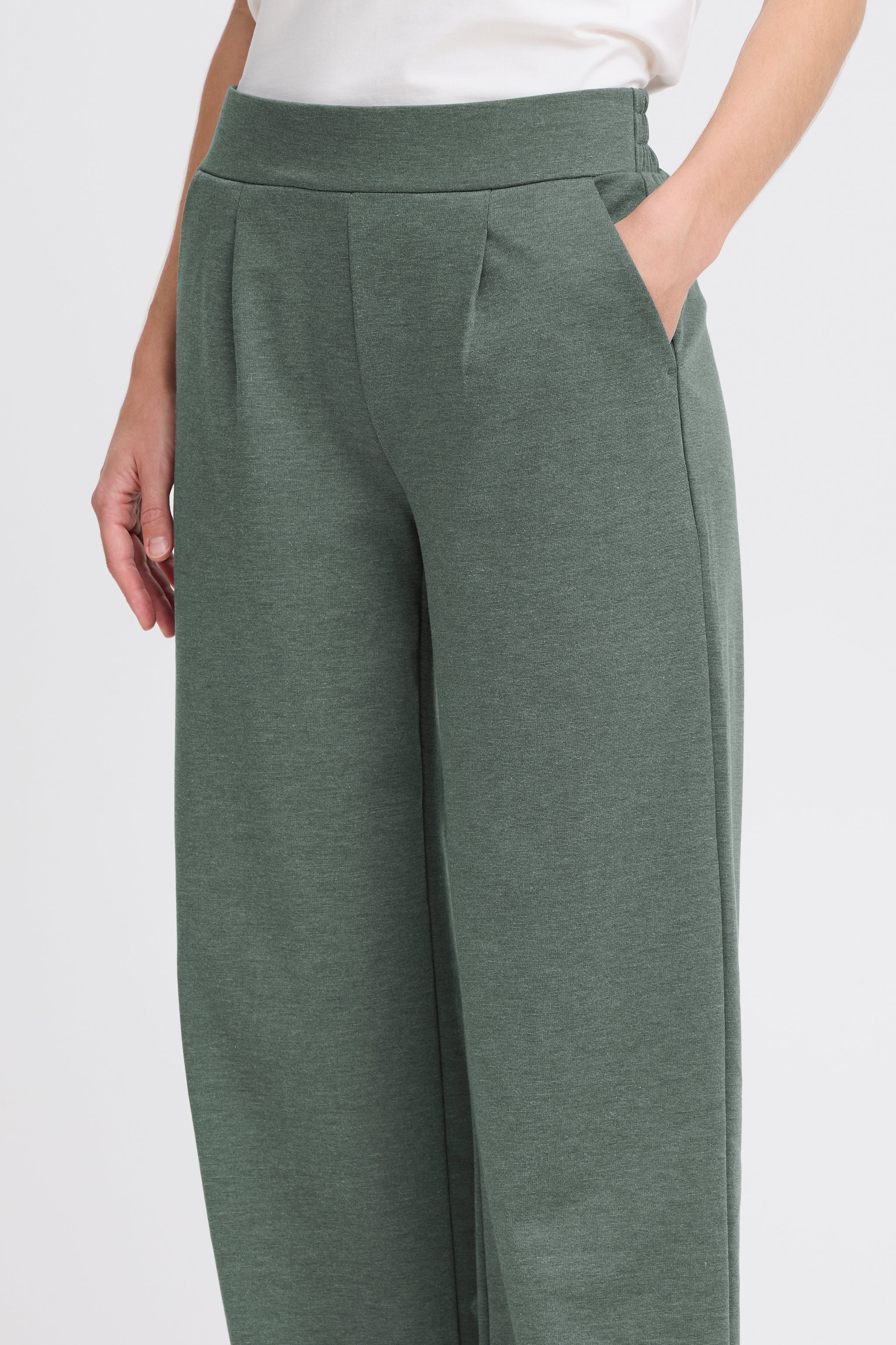 B.young - Rizetta Wide Pants - Green Gables Melange