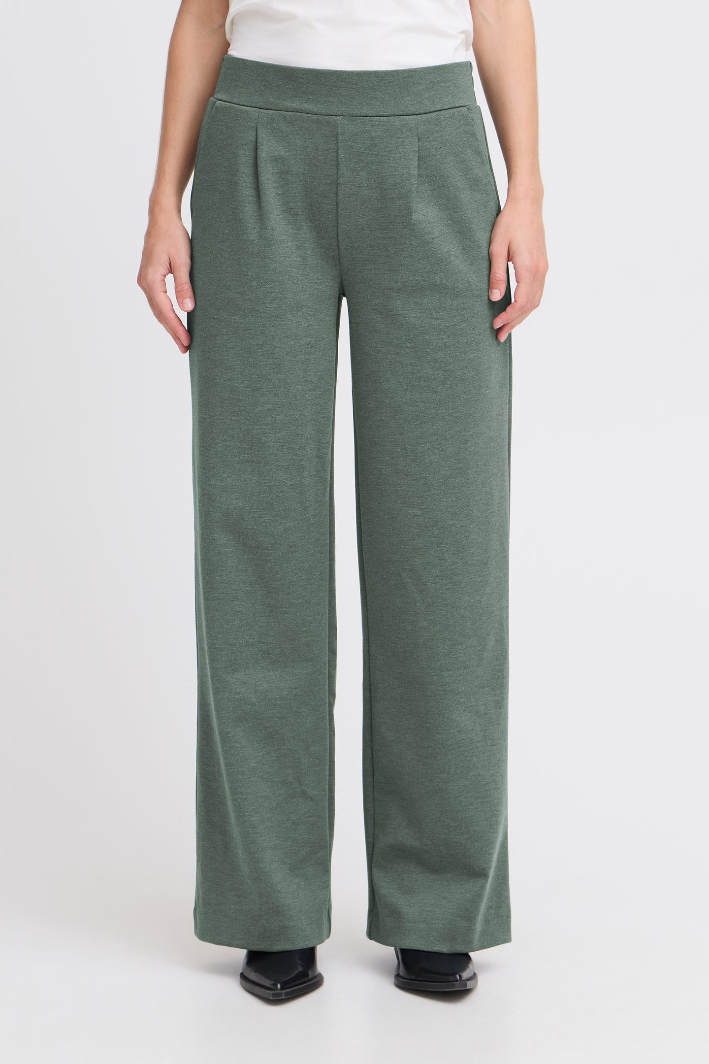 B.young - Rizetta Wide Pants - Green Gables Melange