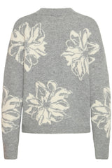 B.young - Jumper Omea Flower - Mid Grey Melange