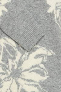 B.young - Jumper Omea Flower - Mid Grey Melange
