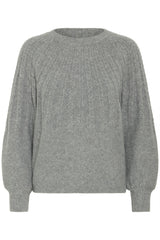 B.young - Cable Jumper Magge - Mid Grey Melange