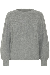 B.young - Cable Jumper Magge - Mid Grey Melange