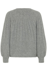 B.young - Cable Jumper Magge - Mid Grey Melange
