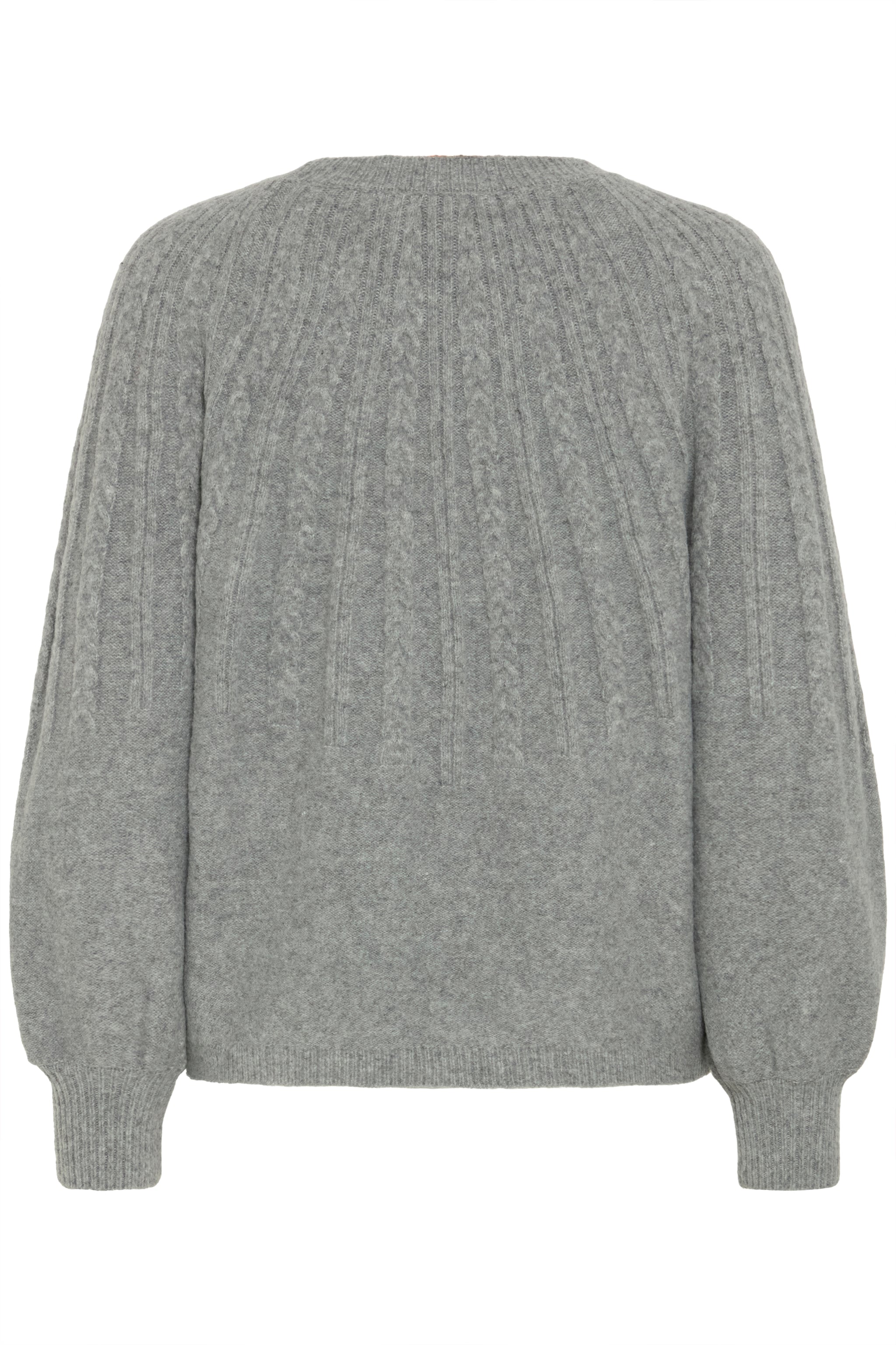 B.young - Cable Jumper Magge - Mid Grey Melange