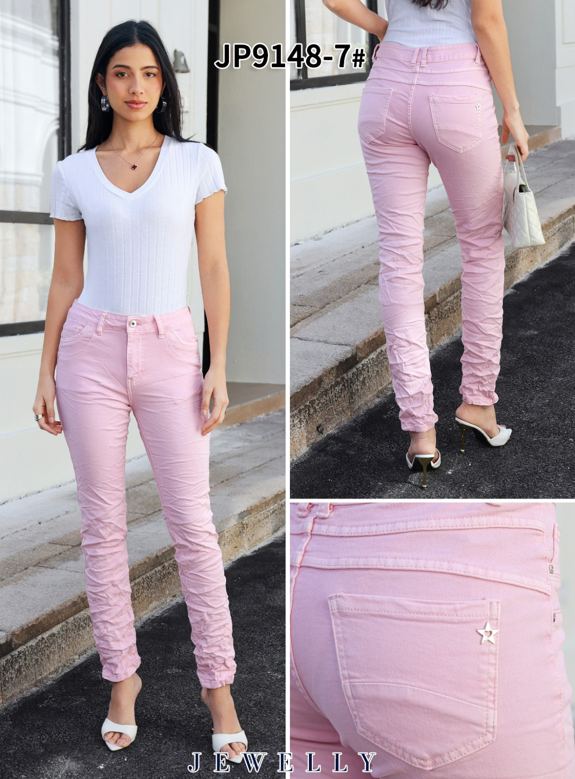 Jewelly Jeans - Twill Pink