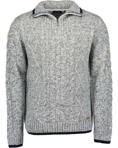 Blue Seven - Pullover Troyer - White Melange