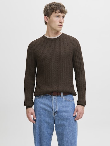 Jack & Jones - Gebreide Trui Emil - Mulch (Bruin)