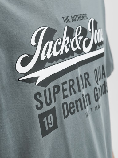 Jack & Jones - Tshirt Logo - Stormy Weather (Grijs)