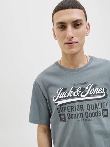 Jack & Jones - Tshirt Logo - Stormy Weather (Grijs)