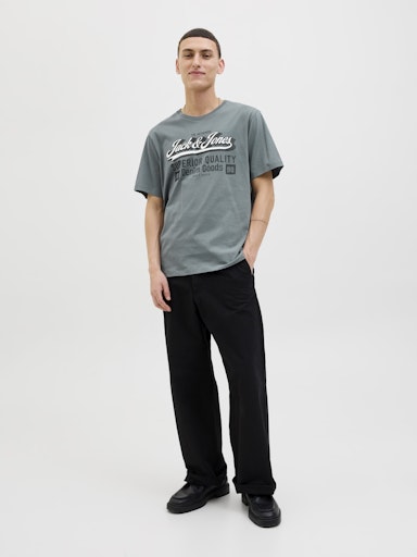 Jack & Jones - Tshirt Logo - Stormy Weather (Grijs)