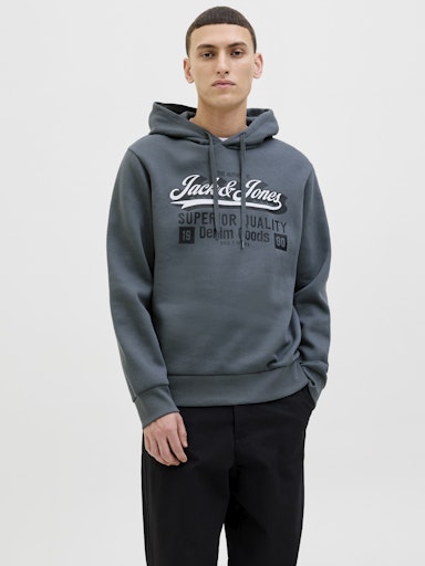 Jack & Jones - Hoodie Logo Sweat - Stormy Weather (Grijs)