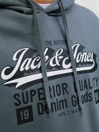 Jack & Jones - Hoodie Logo Sweat - Stormy Weather (Grijs)
