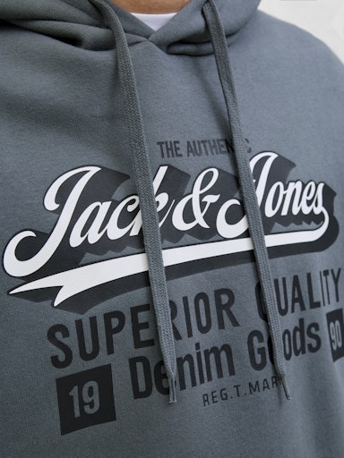 Jack & Jones - Hoodie Logo Sweat - Stormy Weather (Grijs)