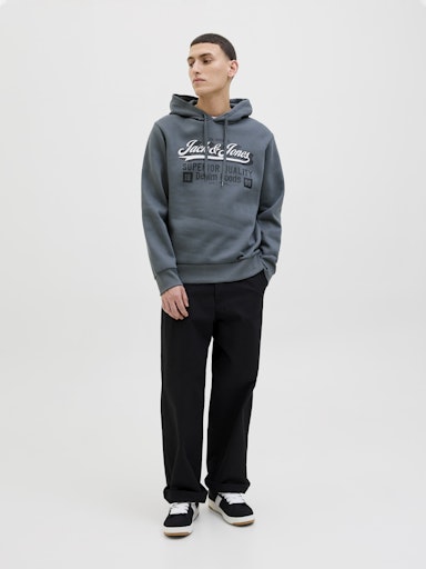 Jack & Jones - Hoodie Logo Sweat - Stormy Weather (Grijs)