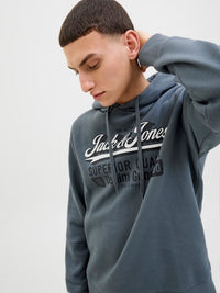 Jack & Jones - Hoodie Logo Sweat - Stormy Weather (Grijs)