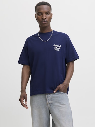 Jack & Jones - Tshirt Norrebro - Ocean Cavern (Blauw)
