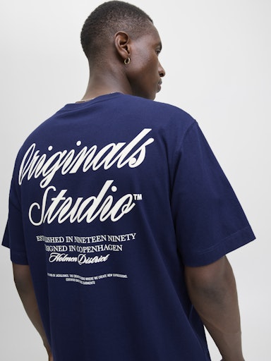 Jack & Jones - Tshirt Norrebro - Ocean Cavern (Blauw)