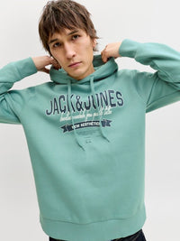 Jack & Jones - Hoodie Logo Sweat - Mineral Blue