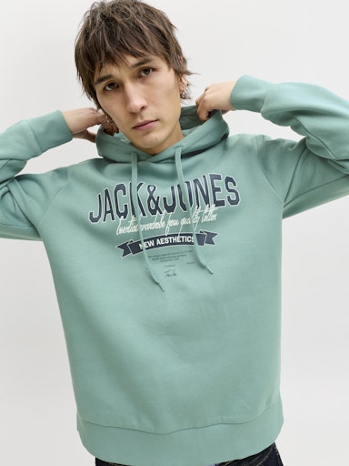 Jack & Jones - Hoodie Logo Sweat - Mineral Blue