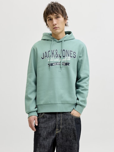 Jack & Jones - Hoodie Logo Sweat - Mineral Blue