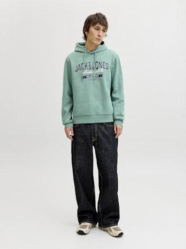 Jack & Jones - Hoodie Logo Sweat - Mineral Blue