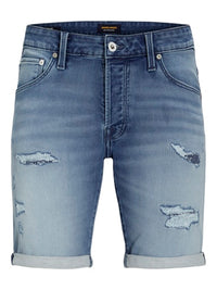 Jack & Jones - Denim Short Rick - Stone Used Damaged