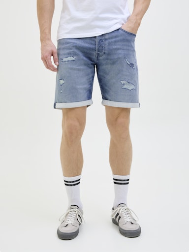 Jack & Jones - Denim Short Rick - Stone Used Damaged