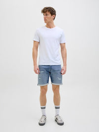 Jack & Jones - Denim Short Rick - Stone Used Damaged