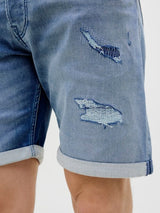 Jack & Jones - Denim Short Rick - Stone Used Damaged