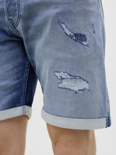 Jack & Jones - Denim Short Rick - Stone Used Damaged