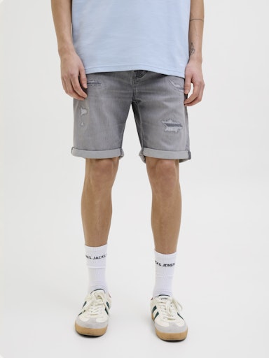 Jack & Jones - Denim Short Rick - Grey Damaged