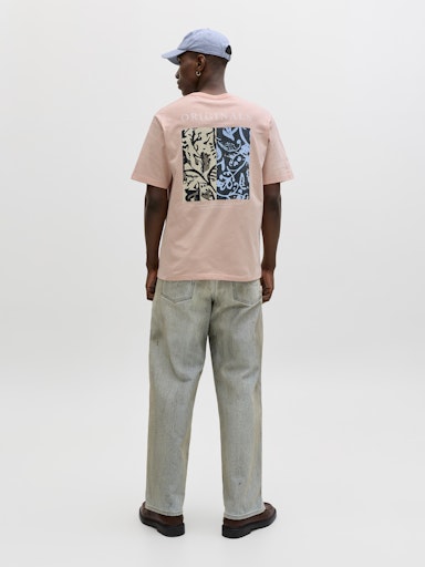 Jack & Jones - Tee Montauk Back Print - Peach Melba