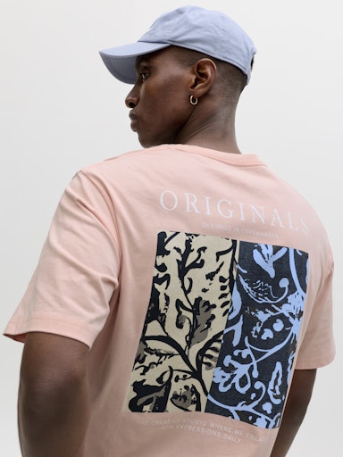 Jack & Jones - Tee Montauk Back Print - Peach Melba