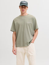 Jack & Jones - Tee Montauk Back Print - Seagrass