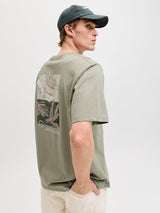 Jack & Jones - Tee Montauk Back Print - Seagrass
