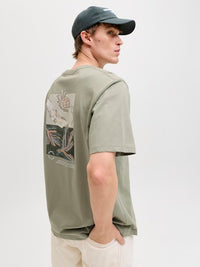 Jack & Jones - Tee Montauk Back Print - Seagrass